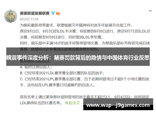 魏震事件深度分析:禁赛罚款背后的隐情与中国体育行业反思 魏震事件深度分析:禁赛罚款背后的隐情与中国体育行业反思